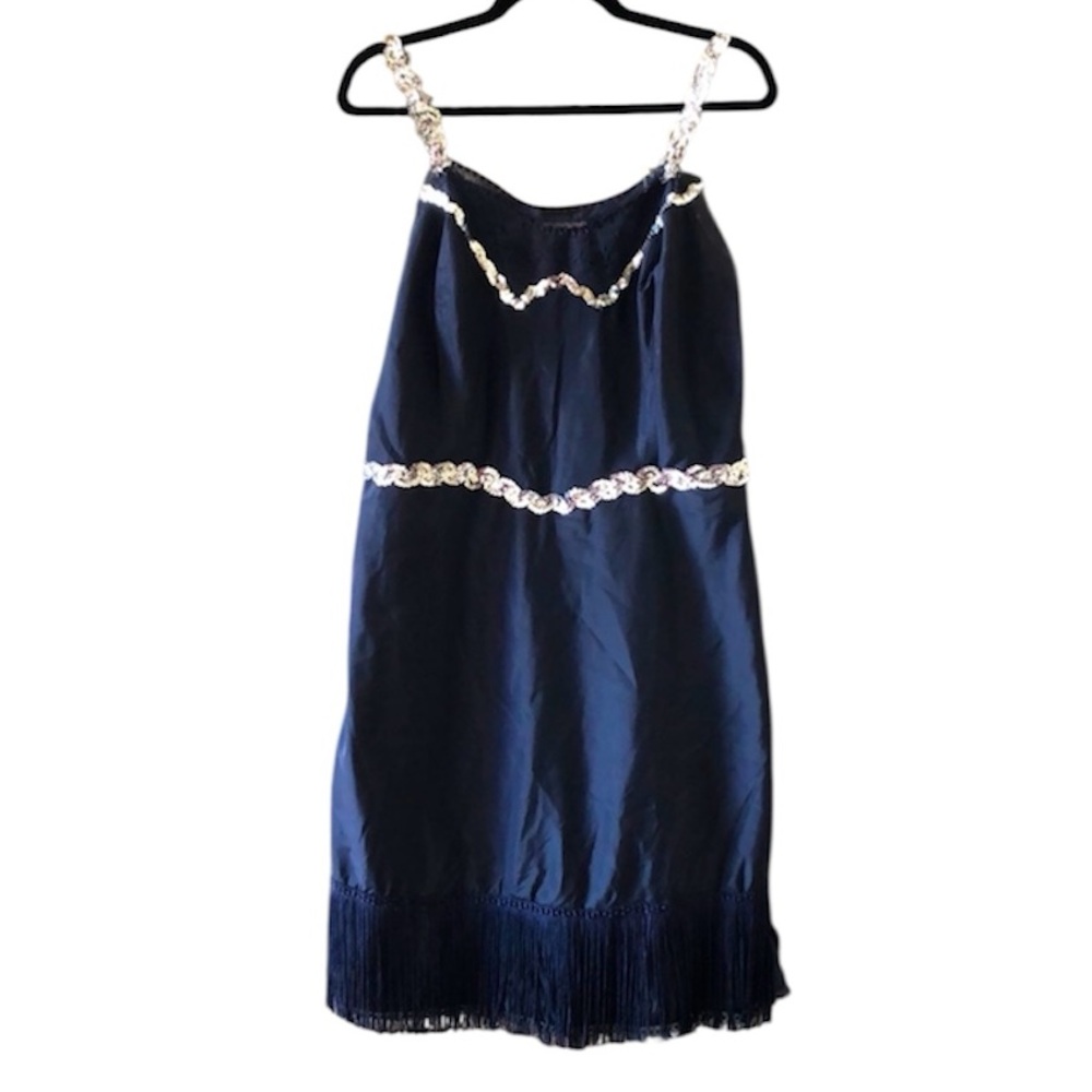Vintage 40’s 50’s fringe Barbizon slip dress
